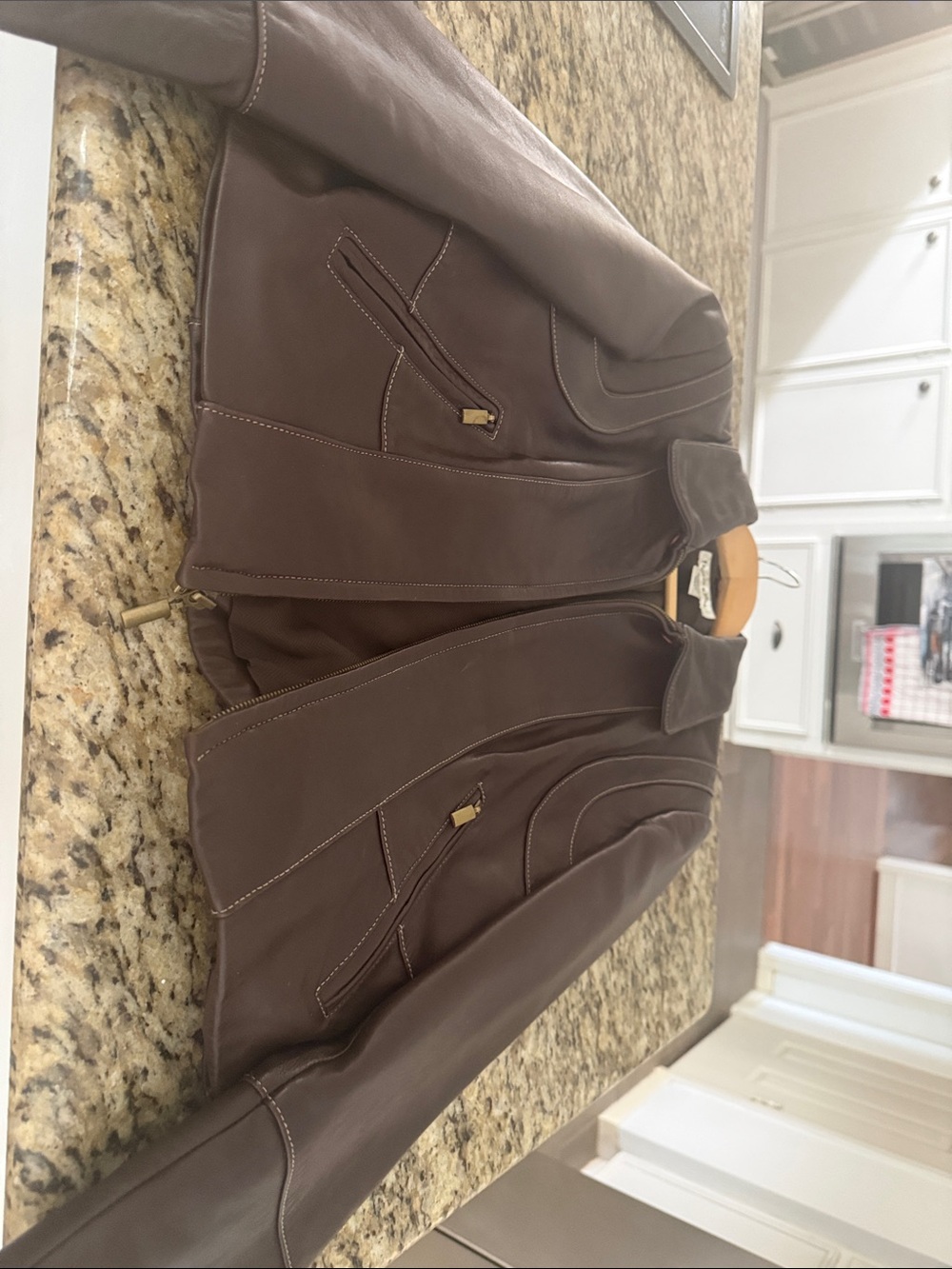 Preston & York Cream Label on Dark Brown Lining